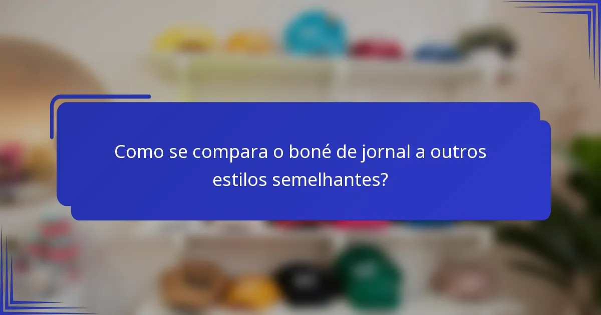 Como se compara o boné de jornal a outros estilos semelhantes?