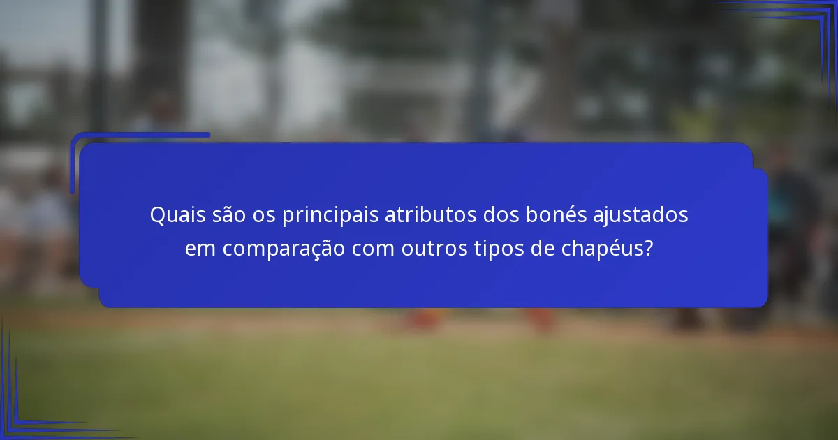 Quais são os principais atributos dos bonés ajustados em comparação com outros tipos de chapéus?